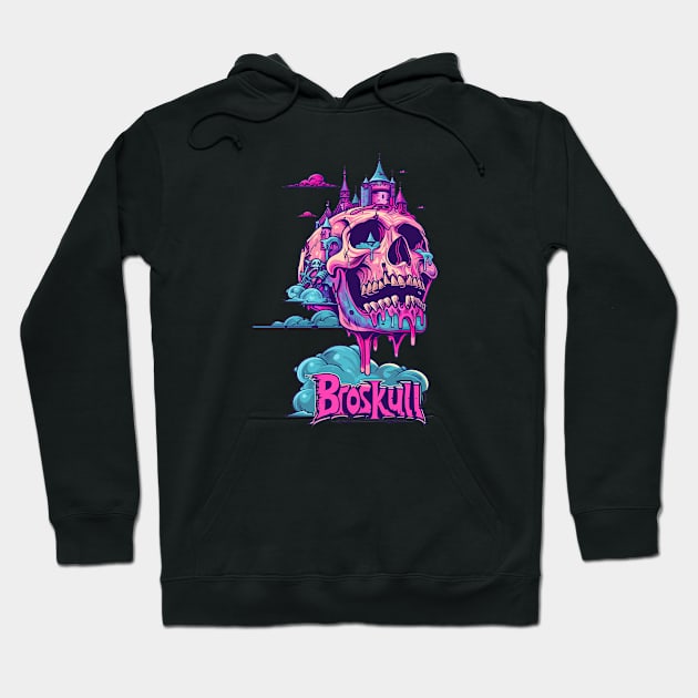 Broskull Floating Skull with Castle on it Hoodie by CastleBroskull